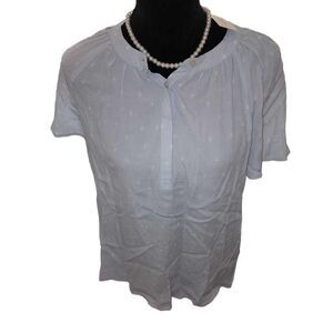 Style & Co NWT Large Powder Blue White Star Print Top